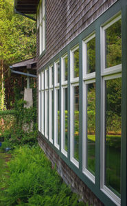 Exterior of a private residence in East Hampton designed by Steven Elmets Architecture