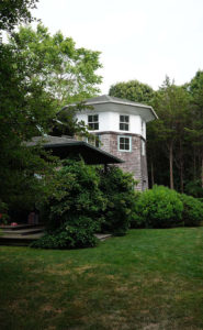 Exterior tower of a private residence in East Hampton designed by Steven Elmets Architecture