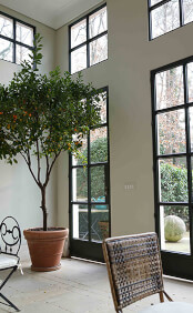 Interior of a pool house designed by Steven Elmets Architecture for a private residence in Atlanta, Georgia.