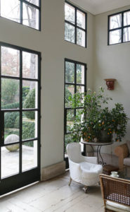 Interior of a pool house designed by Steven Elmets Architecture for a private residence in Atlanta, Georgia.