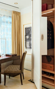 Guest bedroom desk for a private residence in the Mandarin Oriental, Boson designed by Steven Elmets Architecture