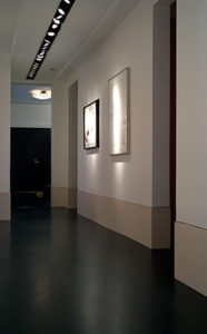 Gallery hallway for a private residence in the Mandarin Oriental, Boson designed by Steven Elmets Architecture