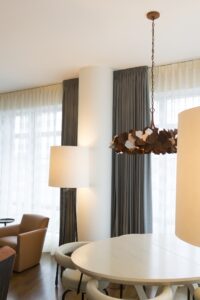 Living room details in a Boston apartment designed by Steven Elmets Architecture