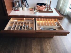 Silverware Drawer in a Boston apartment designed by Steven Elmets Architecture