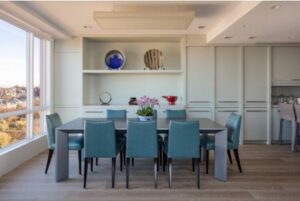 Boston apartment dining room designed by Steven Elmets Architecture