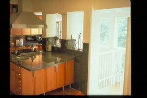 Kitchen in Garden Hills home in Atlanta Georgia designed by Steven Elmets Architecture