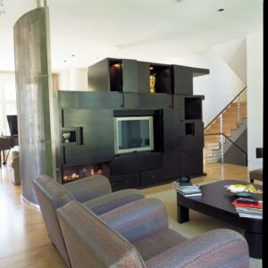 Living room of a home in Atlanta, Georgia designed by Steven Elmets Architecture