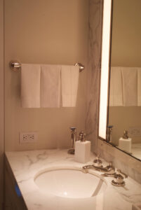 Bathroom sink for a private residence in the Mandarin Oriental, Boson designed by Steven Elmets Architecture