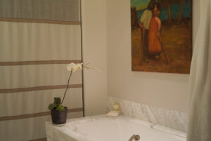 Bathroom for a private residence in the Mandarin Oriental, Boson designed by Steven Elmets Architecture