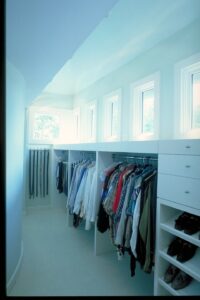 closet of a private residence in Atlanta Georgia designed by Steven Elmets Architecture