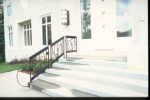 bespoke handrail of a private residence in Atlanta Georgia designed by Steven Elmets Architecture