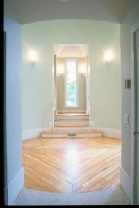 Front door entry of a private residence in Atlanta Georgia designed by Steven Elmets Architecture