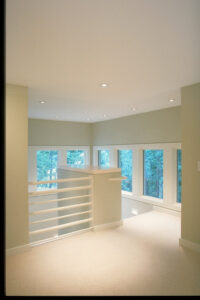 landing to stairwell of a private residence in Atlanta Georgia designed by Steven Elmets Architecture